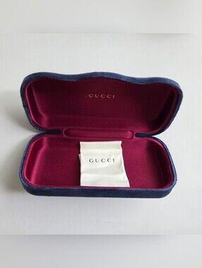 Gucci | Blue and Burgundy Velvet Eyewear Hardshell Case